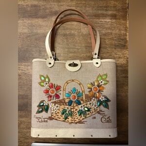 Enid Collins Floral Jubilee Vintage Canvas Tote Bag